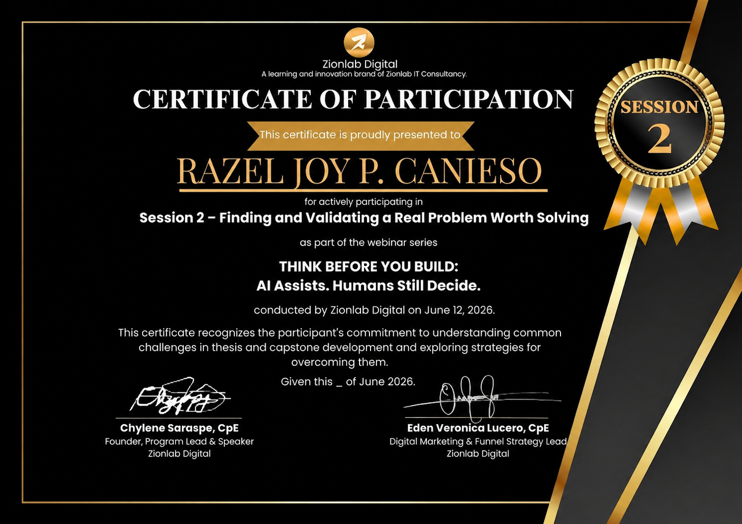 Certificate 26